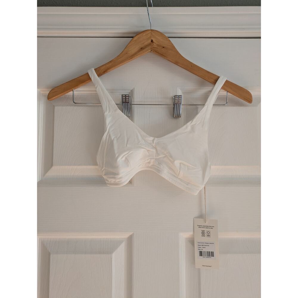 MATE The Label Tencel Comfort Wireless U-Neck Bra White XS NWT